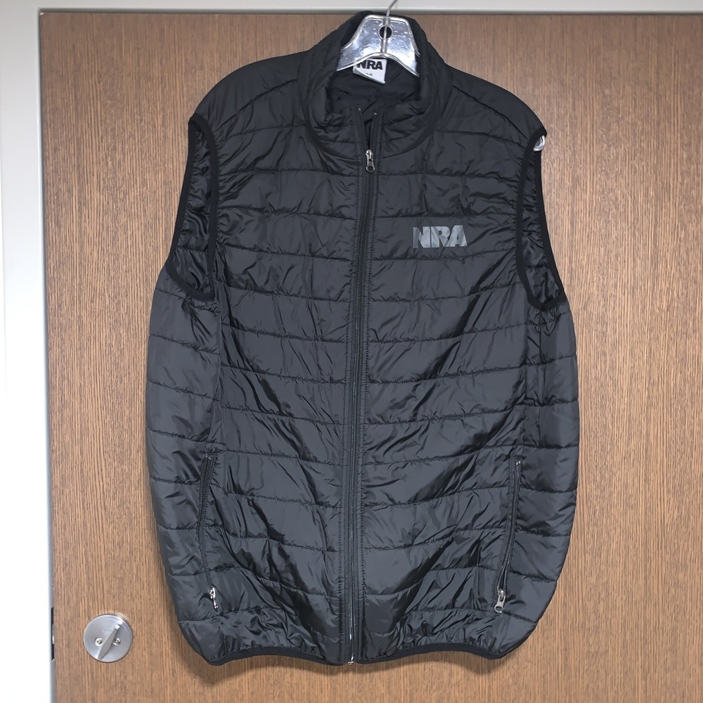 Men's 2XL Light Puffer Vest NRA Logo Front Zipper Vest Sleeveless